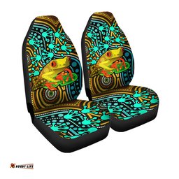 Australia Aussie Indigenous Frog With Footprints Car Seat Covers