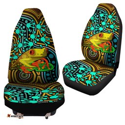 Australia Aussie Indigenous Frog With Footprints Car Seat Covers