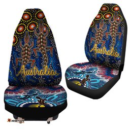 Australia Australian Dot art background with Crocodile Car Seat Covers
