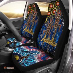 Australia Australian Dot art background with Crocodile Car Seat Covers