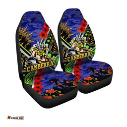 Canberra Raiders Anzac Canberra Raiders with Anzac Day Poppy Flower Car Seat Covers