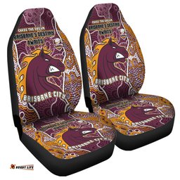 Brisbane Broncos Grand Final Custom Custom Brisbane Broncos With Contemporary Style Of Aboriginal Painting Car Seat Covers