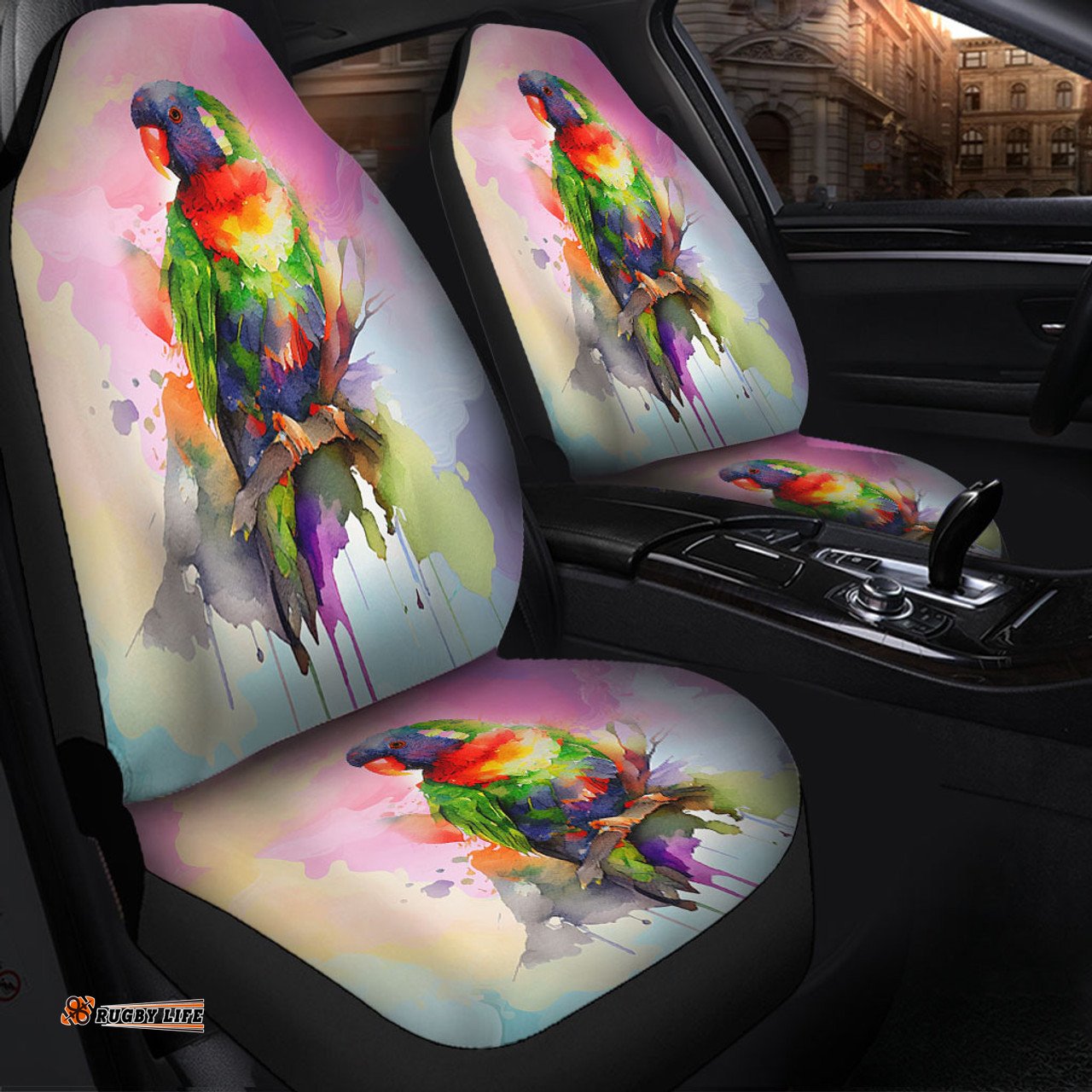 Australia Rainbow Lorikeets Rainbow Lorikeets Color Art Car Seat Covers