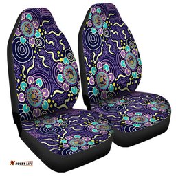 Australia Aboriginal Purple Painting With Aboriginal Inspired Dot Car Seat Covers