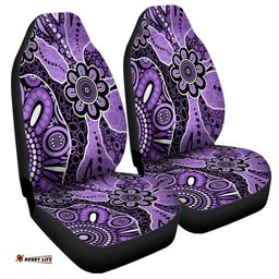 Australia Aboriginal Design Art Color Purple Car Seat Covers