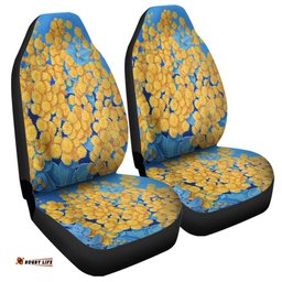 Australia Golden Wattle Golden Wattle Blue Background Oil Painting Art Car Seat Covers