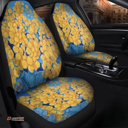 Australia Golden Wattle Golden Wattle Blue Background Oil Painting Art Car Seat Covers