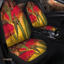 Australia Aboriginal Red Eucalyptus Aboriginal Dot Art Car Seat Covers