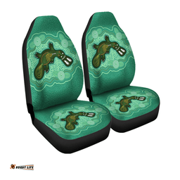 Australia Aboriginal Green Platypus Aboriginal Art Inspired Car Seat Covers
