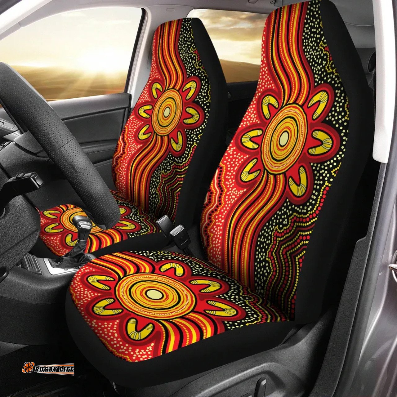 Australia Aboriginal Inspired Aboriginal Inspired Dot Art Painting VER 12 Car Seat Covers