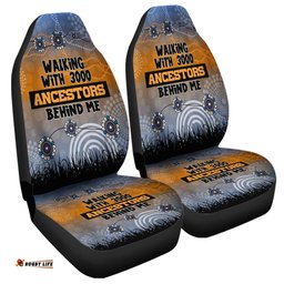 Australia Aboriginal Walking with 3000 Ancestors Behind Me Blue Patterns Car Seat Covers
