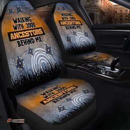 Australia Aboriginal Walking with 3000 Ancestors Behind Me Blue Patterns Car Seat Covers
