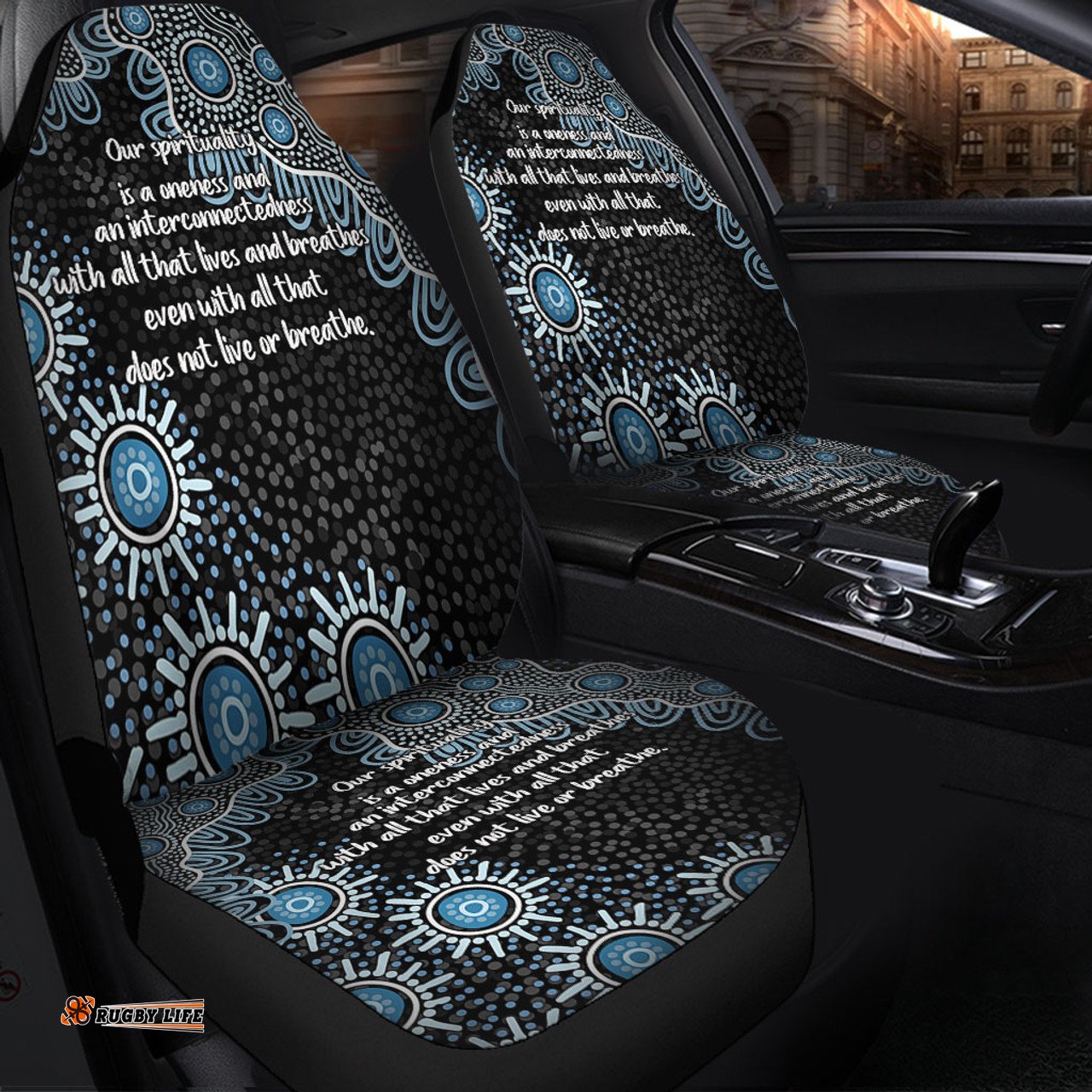 Australia Aboriginal The More You Know The Less You Need Blue Car Seat Covers