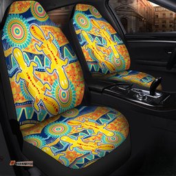 Australia Animals Platypus Aboriginal Yellow Platypus With Aboriginal Art Dot Painting Patterns Inspired Car Seat Covers