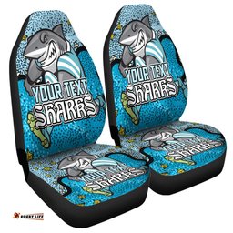 Cronulla Sutherland Sharks Custom Team With Dot And Star Patterns For Tough Fan Car Seat Covers