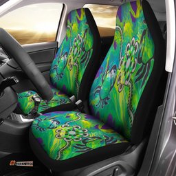 Custom Australia Aboriginal Dot Painting Green Car Seat Covers