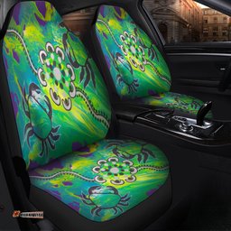 Custom Australia Aboriginal Dot Painting Green Car Seat Covers