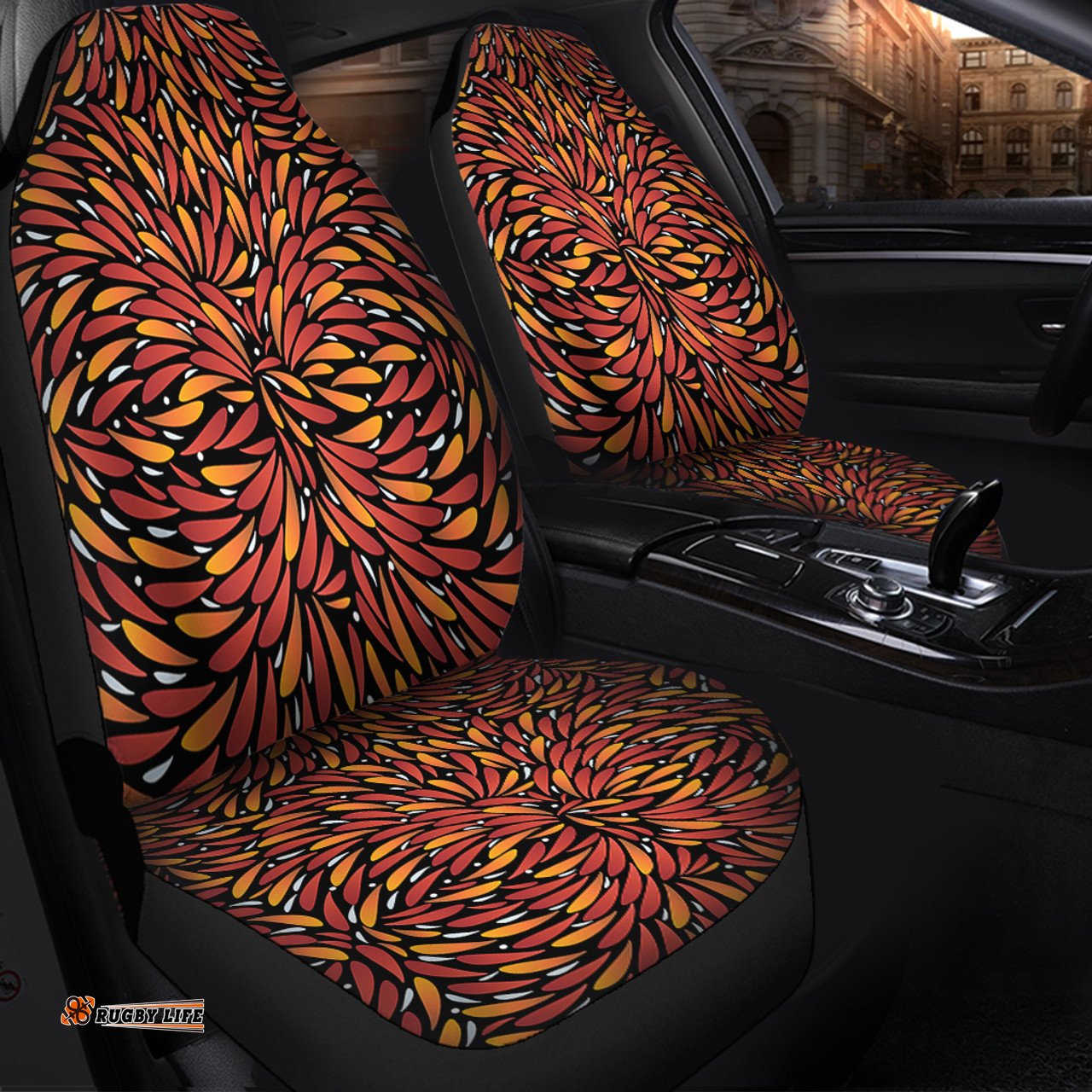 Australia Aboriginal Aboriginal Bush Leaves Seamless Texture Car Seat Covers