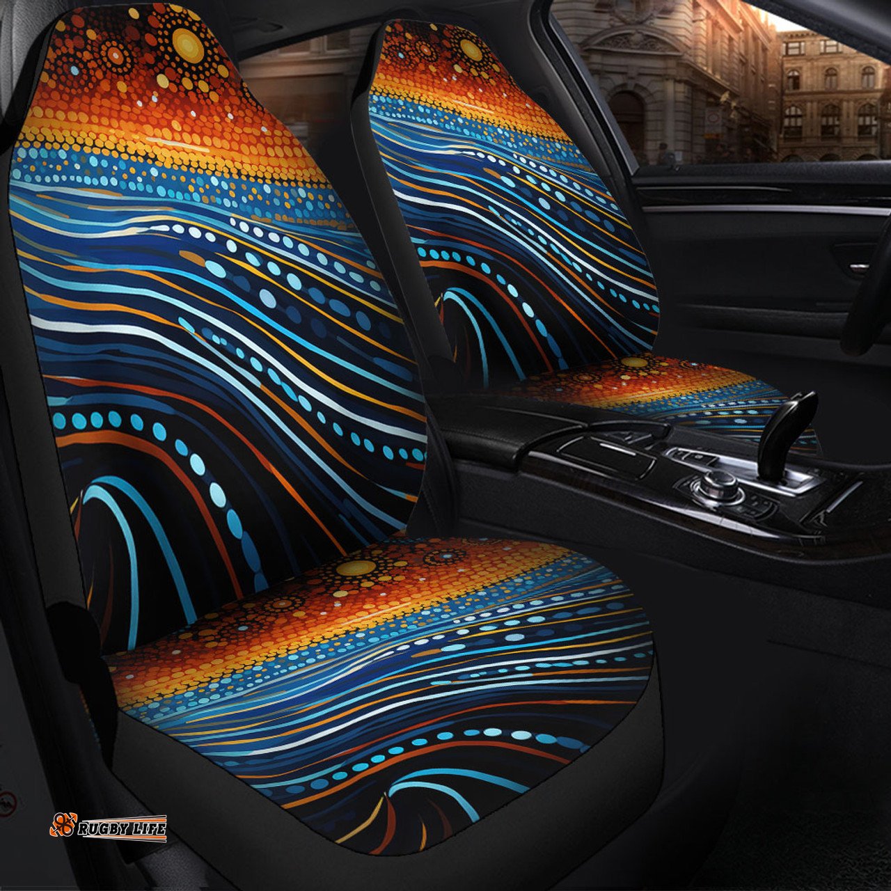 Australia Dreaming Aboriginal Aboriginal Culture Indigenous Dreaming Dot Painting Art Inspired Car Seat Covers