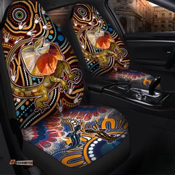 Australia Aboriginal Inspired Frill Necked Lizard dreaming Car Seat Covers