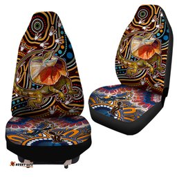 Australia Aboriginal Inspired Frill Necked Lizard dreaming Car Seat Covers