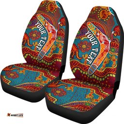 Australia Aboriginal Inspired Personalised Indigenous Boomerang Car Seat Covers