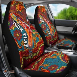 Australia Aboriginal Inspired Personalised Indigenous Boomerang Car Seat Covers
