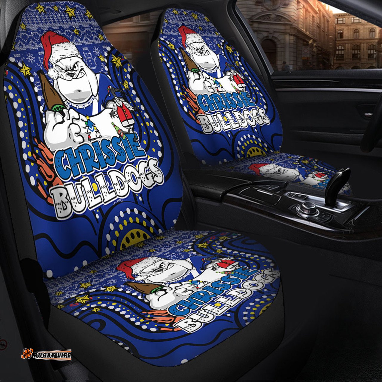 Canterbury Bankstown Bulldogs Christmas Custom Christmas Knit Patterns Vintage Jersey Ugly Car Seat Covers