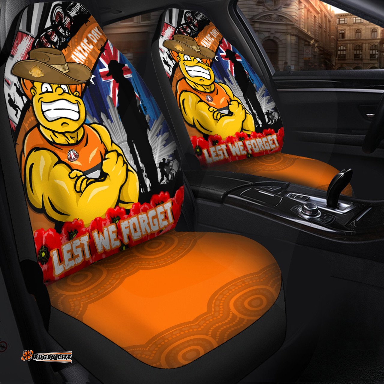 GWS GIANTS Anzac Day Honor United In Spirit Car Seat Covers