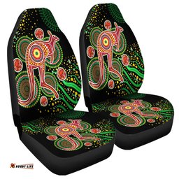 Australia Animals Aboriginal Aboriginal Plant With Kangaroo Colorful Art Car Seat Covers