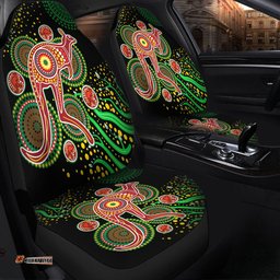 Australia Animals Aboriginal Aboriginal Plant With Kangaroo Colorful Art Car Seat Covers
