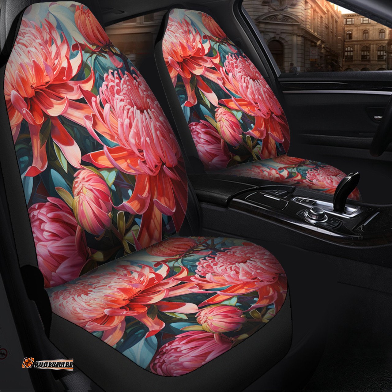 Australia Waratah Waratah Oil Painting Abstract Ver4 Car Seat Covers