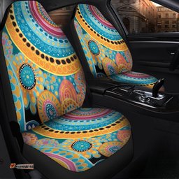 Australia Aboriginal Colorful Pattern And Dots Art Car Seat Covers