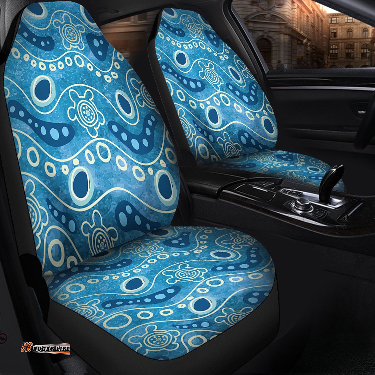 Australia Aboriginal River With Aboriginal Dot Art Inspired Car Seat Covers