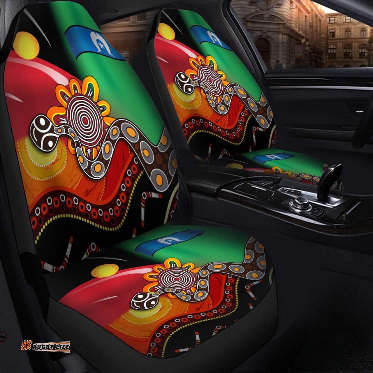 Australia Aboriginal The Rainbow Serpent Dreamtime Give Shape To The Earth Car Seat Covers