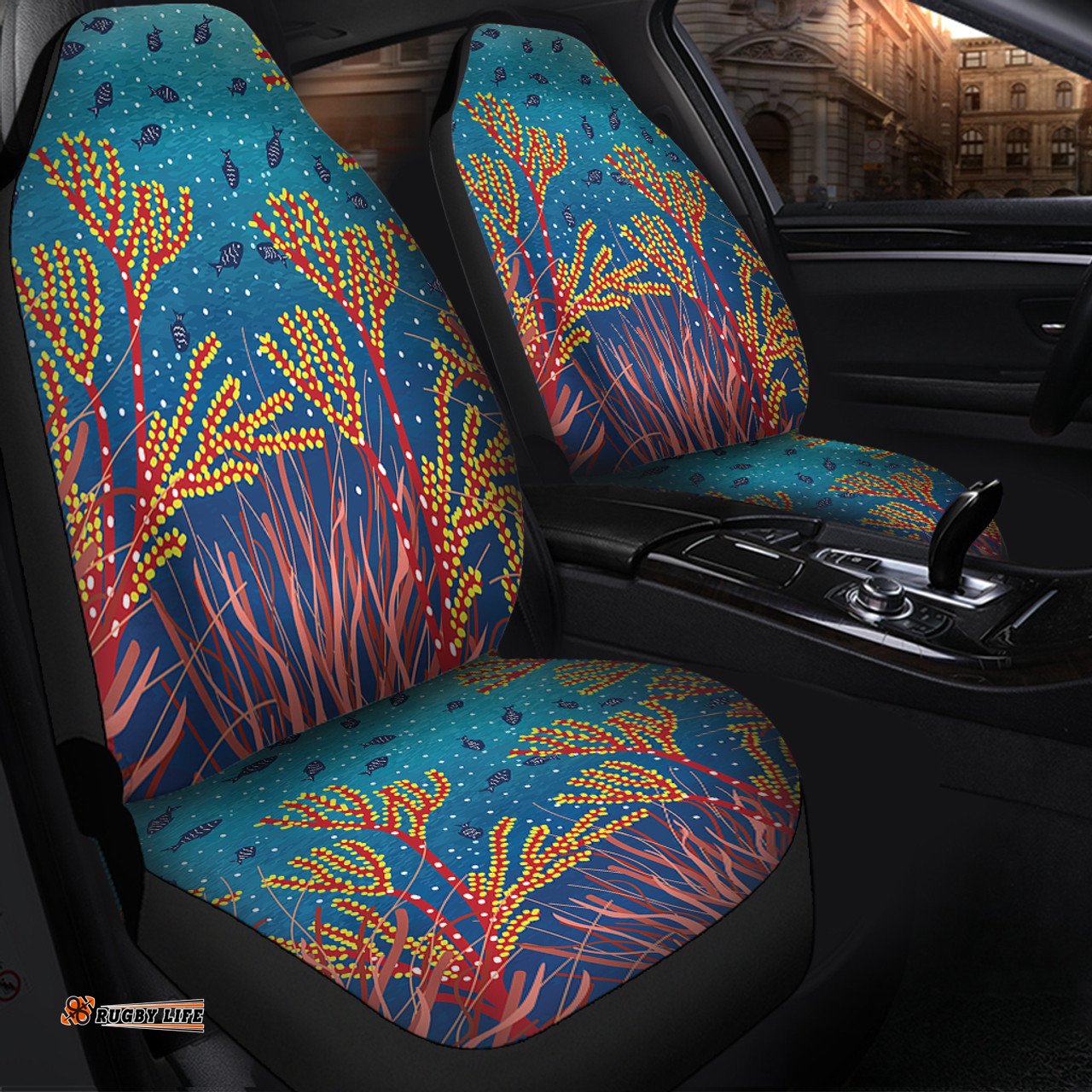Australia Aboriginal Underwater Aboriginal Art Inspired Car Seat Covers