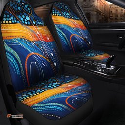 Australia Dreaming Aboriginal Colorful Aboriginal With Indigenous Patterns Inspired Car Seat Covers