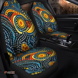 Australia Aboriginal Traditional Australian Aboriginal Native Design (Black) Ver 6 Car Seat Covers