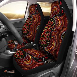 Australia Indigenous dot art Kangaroo with footprints background Car Seat Covers