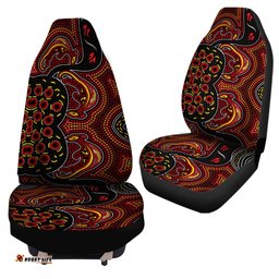 Australia Indigenous dot art Kangaroo with footprints background Car Seat Covers