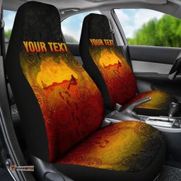 [Custom] Australia Aboriginal Inspired Australian Map with Indigenous Color Car Seat Covers
