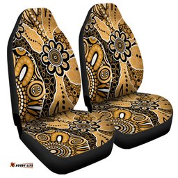 Australia Aboriginal Design Art Color Yellow Car Seat Covers