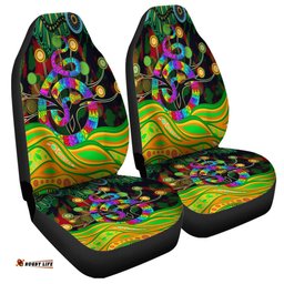Australia Aboriginal Australia Rainbow Snake And Tree Aboriginal Style Car Seat Covers