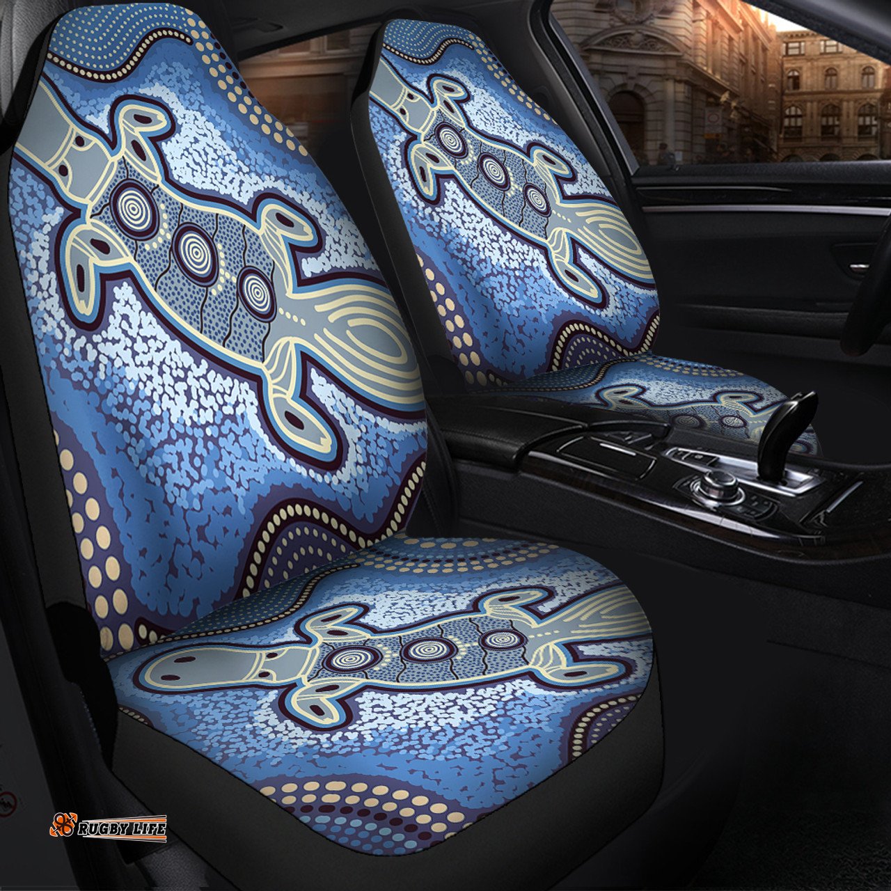 Australia Aboriginal Platypus Aboriginal Dot Painting Car Seat Covers