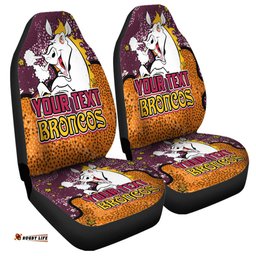 Brisbane Broncos Custom Team With Dot And Star Patterns For Tough Fan Car Seat Covers
