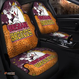 Brisbane Broncos Custom Team With Dot And Star Patterns For Tough Fan Car Seat Covers