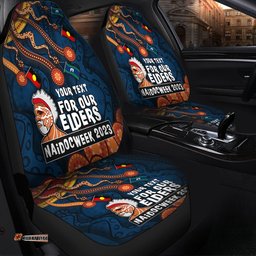 Australia For Our Elders Naidoc Week Snake Aboriginal Painting With Flag (Blue) Car Seat Covers