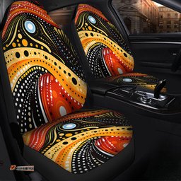 Australia Aboriginal Traditional Australian Aboriginal Native Design (Black) Ver 1 Car Seat Covers
