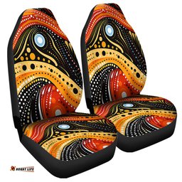 Australia Aboriginal Traditional Australian Aboriginal Native Design (Black) Ver 1 Car Seat Covers