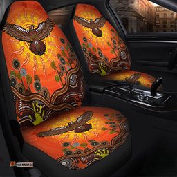 Australia Indigenous Flying Eagle With Aboriginal Dot Art Car Seat Covers